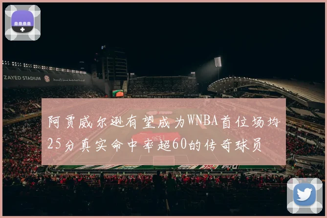 阿贾威尔逊有望成为WNBA首位场均25分真实命中率超60的传奇球员